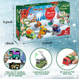 Christmas Advent Calendar 2024 for Boys, 24 Days Countdown Calendar with Cute Pull-Back Cars Vehicles, Holiday Gift for Kids, Christmas Countdown Calendars for Kids Boys Toddlers