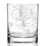 MAP OF MIDDLE EARTH Engraved Whiskey Rocks Glass | Inspired by The Hobbit, LOTR, Middle Earth, Tolkien Fantasy, & Rings of Power | Great Christmas Fantasy Gift & Bourbon Barware Drinking Decor!