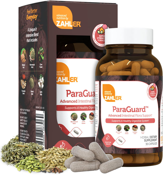 Zahler - ParaGuard Capsules - Gut Health Supplement - Formula has Wormwood, Garlic Bulb, Pumpkin Seed, Clove & More - Natural Support for Humans - Certified Kosher 30 Count