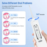 Cordless Water Flosser Teeth Cleaner Dental Oral Irrigator Picks Portable and Rechargeable 310ml Water Tank IPX7 Water Proof for Home and Travel Infiwarden (White)