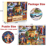 Advent Calendar 2023 Christmas Jigsaw Puzzles, Xmas' Coming Puzzles for Adults Kids, 24 Parts 1000 Pieces Christmas Countdown Calendars Jigsaw Puzzles Gift Puzzle Home Decoration