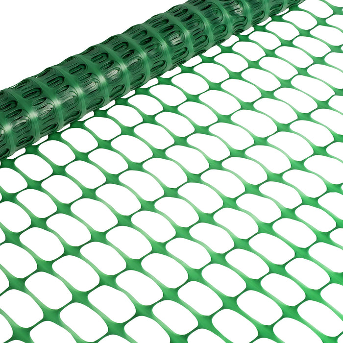 BOEN 4' x 50' Green Temporary Fencing, Mesh Snow Fence, Plastic, Safety Garden Netting, above Ground Barrier, for Deer, Kids, Swimming Pool, Silt, Lawn, Rabbits, Poultry, Dogs