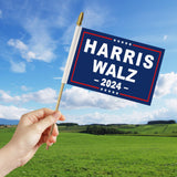 10 Pcs Kamala Harris Waltz 2024 Flag Harris Waltz for President Flags Small Mini Stick Flags Banner for Indoor and Outdoor Decorations (Harris Waltz-5)