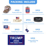 Ouraqto Trump 2024 Kit - Donald Trump Merchandise|Trump 2024 Hat|MAGA Hats|Trump 2024 Flag 3x5 Outdoor|Trump Merch Gifts