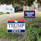 WENWELL Trump 2024 Yard Signs 2-Pack – Double-Sided,Waterproof,UV Resistant, 12x18 Inchs with Metal H-Stakes – Donald Trump Campaign Rally Placard Outdoor Lawn Decoration