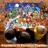 Christmas Advent Calendar Puzzle 2024 24 Days of Countdown Jigsaw Puzzle Calendar -1008Pcs Family Game Deer Puzzles for Christmas Gift Toys Teens