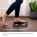 Greater Goods Digital Body Composition Black Scale, Calculates Weight, BMI, Body Fat, Muscle Mass, and Water Weight, Designed in St. Louis, in-House App for Android and iPhone (Black)