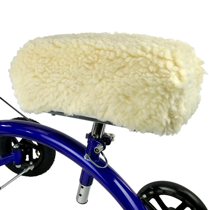 KneeRover Deluxe Plush Synthetic Sheepskin Knee Scooter Pad Cover Cushion - Knee Rover Pad Accessory Features Thick Comfortable Foam Padding - Knee Walker Pad Fits Most Models