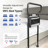 nimood C3 PRO Bed Rails for Elderly Adults Safety with Extension Legs, Adjustable Heights Bed Cane with Non-Slip Ergonomic Handle, Stable Bed Assist Rails with Motion Light, Avoid Seniors Bedside Fall