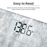 RENPHO Mechanical Bathroom Scales, Highly Accurate Body Weight Scale with Lighted LED Display, Round Corner Design, 400 lb, Core 1S, Cement Pattern