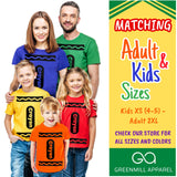 Crayon Tshirt Halloween Costume for Men Women Adult Size | Funny Cool Group Shirt idea | Graphic tee (xx_l, Jade)