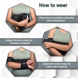 Wonder Care-Left Right Shoulder Immobilizer Arm Sling Elastic Brace for Clavicle Collar Bone Dislocation Subluxation Shoulder stabilizer Compression Brace After Rotator Cuff Surgery