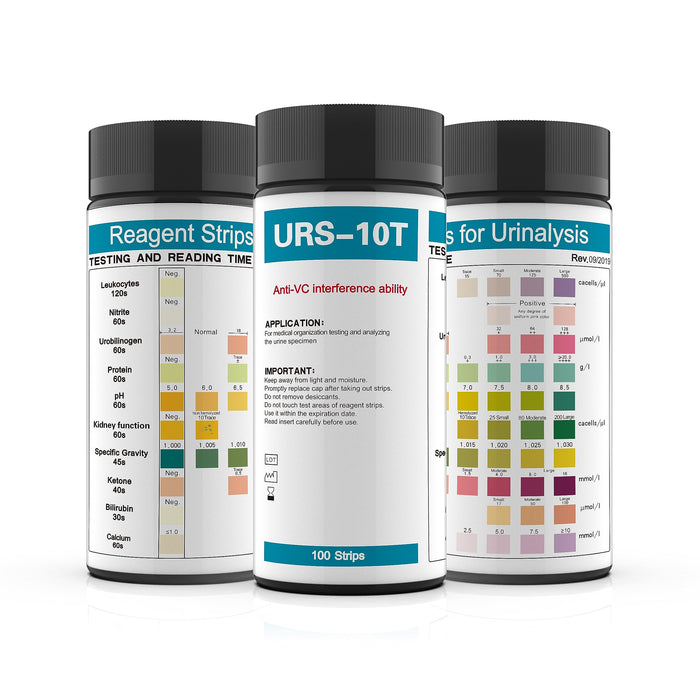 URS 10-in-1 Urine Test Strips 10 Parameters Testing UTI, Urinalysis for Ketosis, pH, Protein, Kidney and Liver Function, 100 CT