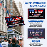 JOWHOL Trump 2024 Flag 3x5 FT Double Sided 3 Ply President Trump Flag Take America Back Banner Indoor Outdoor Heavy Duty With Clear Vivid Patriotic Colors Design UV & Fade Resistant 2 Brass Grommets