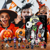 Halloween Advent Calendar 2024, Contains 24 Gifts, Halloween Countdown Calendar with Scary Halloween Doll Collectible Horror Movie Figures Gift for Kid, New Halloween Christmas Countdown Calendar (Style A)