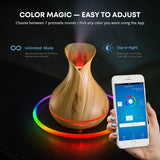 Smart Wifi Wireless Essential Oil Aromatherapy Diffuser - Works With Alexa & Google Home – Phone App & Voice Control - 400ml Ultrasonic Diffuser & Humidifier - Create Schedules - LED & Timer Settings