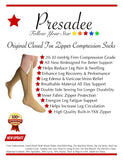 Presadee Original Closed Toe 20-30 mmHg Zipper Compression Calf Leg Socks (L/XL, Beige)