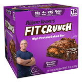 FITCRUNCH Snack Size Protein Bars, Designed by Robert Irvine, 6-Layer Baked Bar, 4g of Sugar, Gluten Free & Soft Cake Core (18 Bars, Chocolate Brownie)