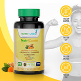 Nutritunes NutriCumin 1000mg Liposomal Turmeric Curcumin with NovaSOL (60 Softgels) | for Joint Health - Non-GMO, GMP-Certified, and Allergen Free