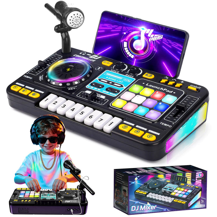Tsomtto Kids DJ Mixer Table Musical Toy with Lights & Bluetooth