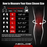 AEOLOS Knee Sleeves (1 Pair)，7mm Compression Knee Braces for Heavy-Lifting,Squats,Gym and Other Sports (Small, Black)