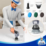 MR.SIGA Electric Spin Scrubber, Electric Cleaning Brush for Kitchen and Bathroom Cleaning, Waterproof Rechargeable Spin Scrubber, Cordless Spin Scrubber with 5 Replaceable Cleaning Brushes and Pads