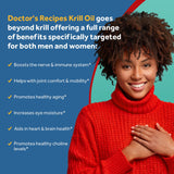 Doctor's Recipes Antarctic Krill Oil, 60 Softgels 1000mg, DHA:EPA at 1:2 Perfect Ratio, 1.5mg Astaxanthin, Clean Extraction, No Fish Taste, Joint, Brain, Eye Health, Non-GMO
