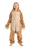 DELEY Unisex Adult Sloth Onesie Pajamas, Flannel Animal One Piece Costume Sleepwear Halloween Cosplay Homewear Brown Khaki