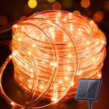 Brightown Solar Rope Lights, 39FT 100LED Outdoor Solar String Lights, IP65 Waterproof Solar Powered Fairy Lights with 8 Lighting Modes for Christmas Party Garden Yard Home Tree Decoration, Orange