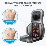 COMFIER Shiatsu Neck Back Massager with Heat and Compression, App Control 2D or 3D Deep Tissue Kneading Massage Chair Pad, Chair Massager for Full Body Pain Relief, Ideal Gifts,Grey