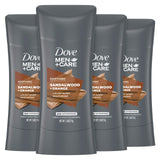 DOVE MEN + CARE Antiperspirant Deodorant Natural Inspired Sandalwood + Orange Antiperspirant for Men, 2.6 Ounce (Pack of 4), White