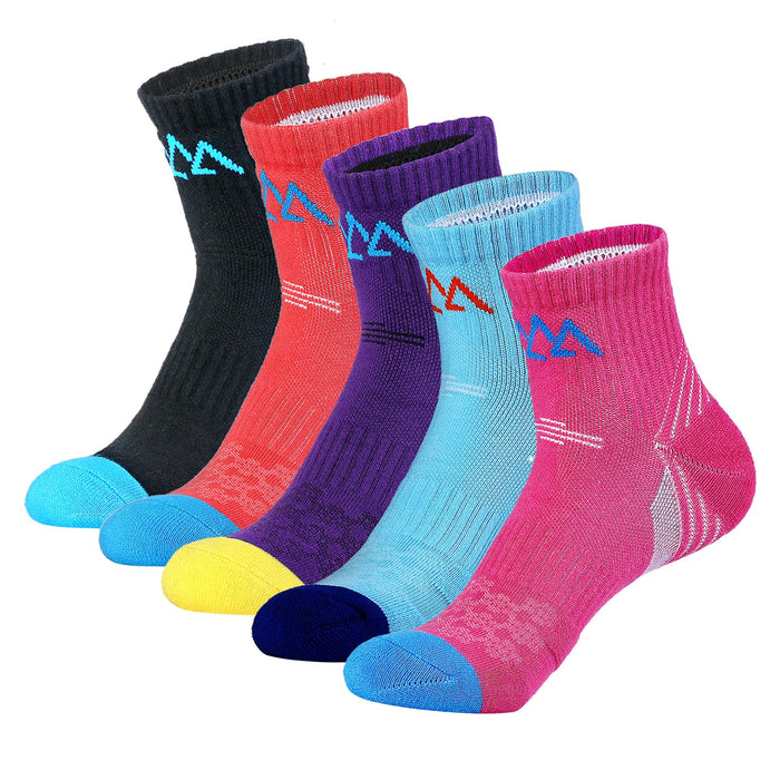 innotree 5 Pack Women's Cushioned Hiking Walking Running Socks, Quarter Ankle Socks