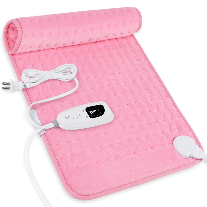 Heating Pad-Electric Heating Pads for Back,Neck,Abdomen,Moist Heated Pad for Shoulder,Knee,Hot Pad for Arms and Legs,Dry&Moist Heat & Auto Shut Off,Gifts for Women Men(Light pink,12''×24'')