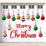 90shine 32PCS Christmas Garage Door Decorations Magnets - Merry Xmas Ball Holiday Refrigerator Fridge Kitchen Decor(Red, Green, Gold)