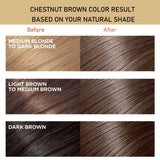 Natural Chestnut Brown Hair Dye Shampoo,Instant Brown Hair Shampoo,Hair Dye Shampoo 3 in 1 for Men & Women,Long Lasting Hair Color Shampoo Colors in Minutes(Chestnut Brown)