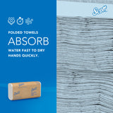 Scott® Multifold Paper Towels (03650), with Absorbency Pockets™, 9.2" x 9.4" sheets, White, Compact Case for Easy Storage (250 Sheets/Pack, 12 Packs/Case, 3,000 Sheets/Case)