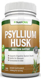 NutriONN PSYLLIUM Husk Capsules - 1450mg Per Serving - 240 Capsules - Double Strength - Premium Psyllium Fiber Supplement - Great for Digestion and Regularity - 100% Natural Soluble Fiber