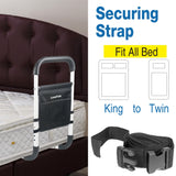 LandTale Bed Assist Rails Adjustable with Bag, Safety Bed Handle, Fall Prevention Hand Guard Grab Bar Bed Cane, Bed Rails for Elderly, Adults, Senior, Handicap, Disabled, Fit King, Queen, Full, Twin