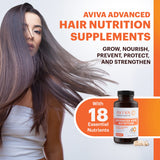 Aviva Advanced Hair Nutrition Hair Growth Vitamins – 60 Capsules Hair Vitamins Dietary Supplement for Thicker, Fuller Hair – Biotin 5000mcg with 18 Essential Oils and Nutrients