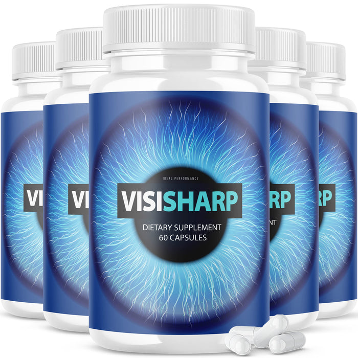 (5 Pack) Visisharp Advanced Eye Health Formula for Eyes Pills Visi Sharp Supplement (300 Capsules)