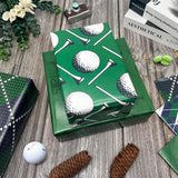 Dtiafu Golf Wrapping Paper for Men Boys Girls - 8 Sheets Green Elegant Gift Wrap with 4 Golf Champions Plaid Patterns for Birthday - Pre Cut& Folded Flat Design(20 X 27 Inch Per Sheet)