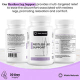 Vitalis Naturals Extra Strength Restless Leg Relief Pills - Fast-Acting Relief for Restless Legs with Multi-Targeted All Natural Ingredients to Relieve Discomfort from Restless Leg Symptoms