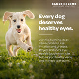 Bausch + Lomb Project Watson Dog Supplement, Contains Omega-3, Omega-6, Lutein, Zeaxanthin, and Vitamin A, Eyebright Herb Extract & Marshmallow Root to Help Reduce Eye Irritation, 60 Soft Chews