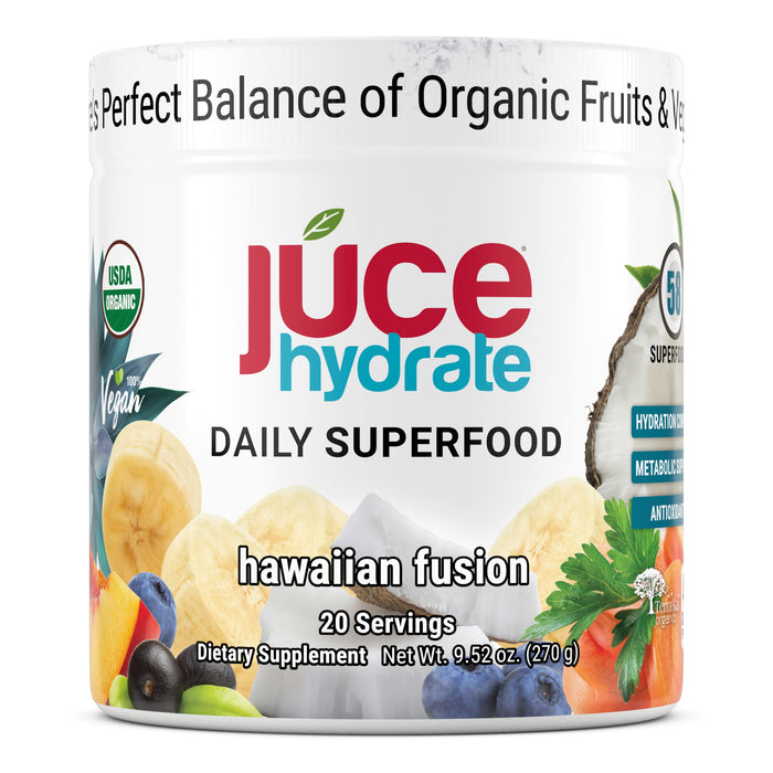 Júce Hydrate Replenishing and Nourishing Superfood Drink - Boost Energy Levels, Detoxify, & Reduce Fatigue - USDA Certified Organic, Plant-Based, Vegan - Gluten-Free, Dairy-Free, Soy-Free - 8.1 Ounce