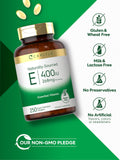 Carlyle Vitamin E 400 IU Softgels | 250 Count | Naturally Sourced | Non-GMO and Gluten Free