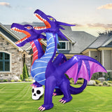 Max Fun Halloween Inflatables Decorations with LED Build-in Halloween Yard Decoration Blow Up Inflatables for Outdoor Indoor Garden Lawn (8FT-Halloween Inflatables Dragon)