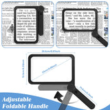 HQGZQL 6x Large Magnifying Glass with Light for Reading, 8 x 5.2 Inch Lighted Magnifier with 74 LED Cold/Warm Lights (3 Modes) Foldable Handheld Magnifiers for Seniors Low Vision People Seeing Small Prints