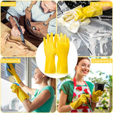 Gandeer 36 Pair Reusable Household Gloves Rubber Dishwashing Gloves Long Kitchen Cleaning Gloves for Dishes Clean Gardening(Yellow)