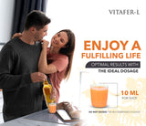 Vitafer-L Gold Multivitamin for Men and Women, Liquid Energy Supplements. Wellness Formula for Fatigue and Tiredness. Include 6 Pocket Size Bottles (0.67oz)