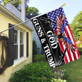 Trump 2024 Flag 3x5 Outdoor God Guns and Trump Flag 150D Premium Polyester Trump US American Patriotic Eagle Flag with Brass Grommets for Outdoor Indoor Room Wall